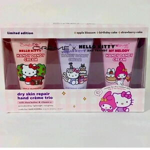 HELLO KITTY AND FRIENDS DRY SKIN REPAIR HAND CRÈME TRIO. LIMITED EDITION